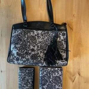 Patricia Nash Chantilly Lace Tote 3 peice Set